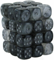 Borealis Light Smoke/silver 12mm d6 Luminary Dice Block 27978